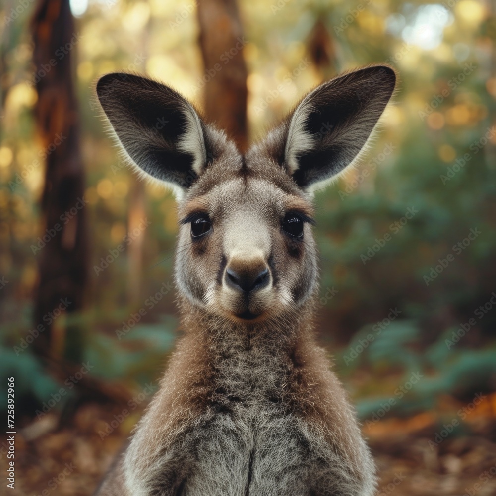 Curious Kangaroo in Natural Habitat Curious Kangaroo in Natural Habitat
