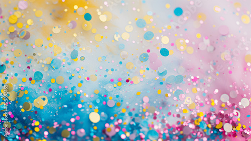 Celebration background with colorful confetti festive party decorations