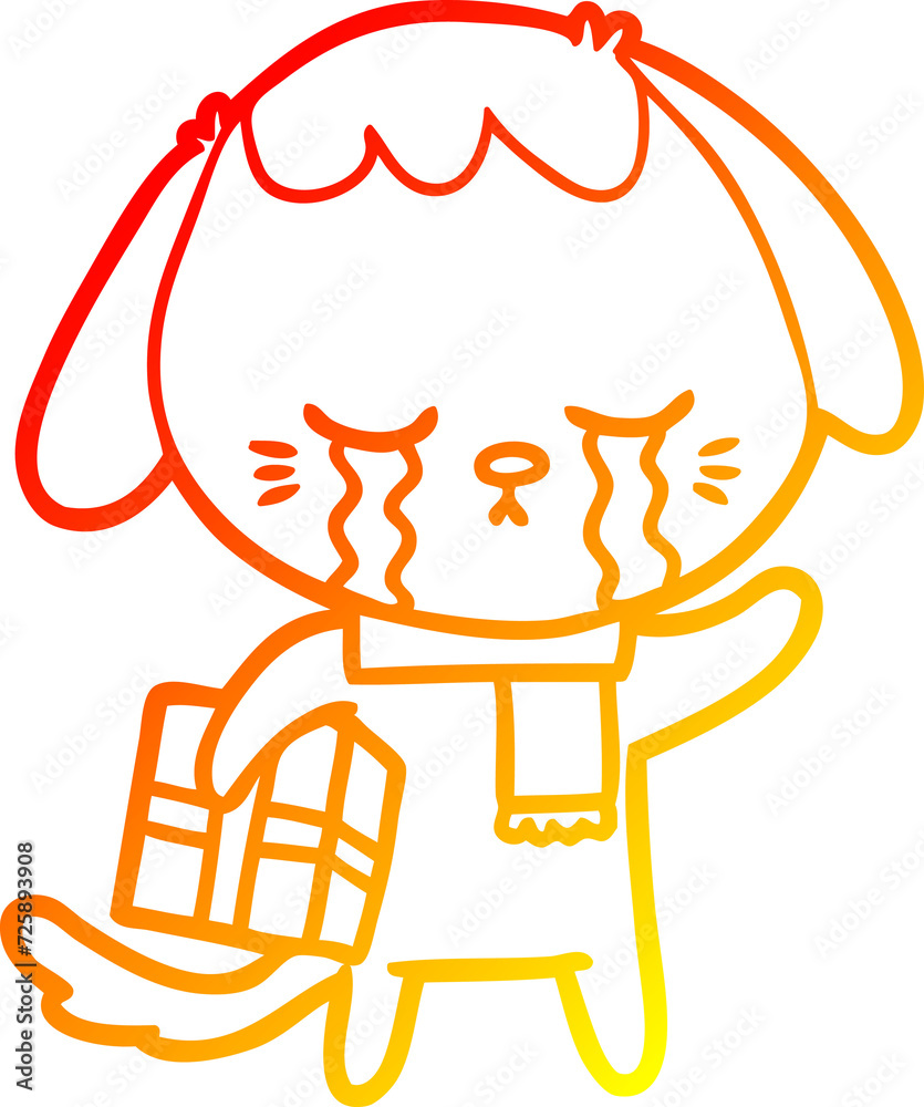 warm gradient line drawing cartoon crying dog warm gradient line drawing cartoon crying dog