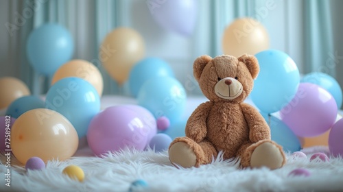 Bear with Birthday Balloons