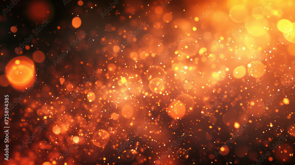 orange luxury glitter and bokeh particles, orange bokeh background, holiday festival background