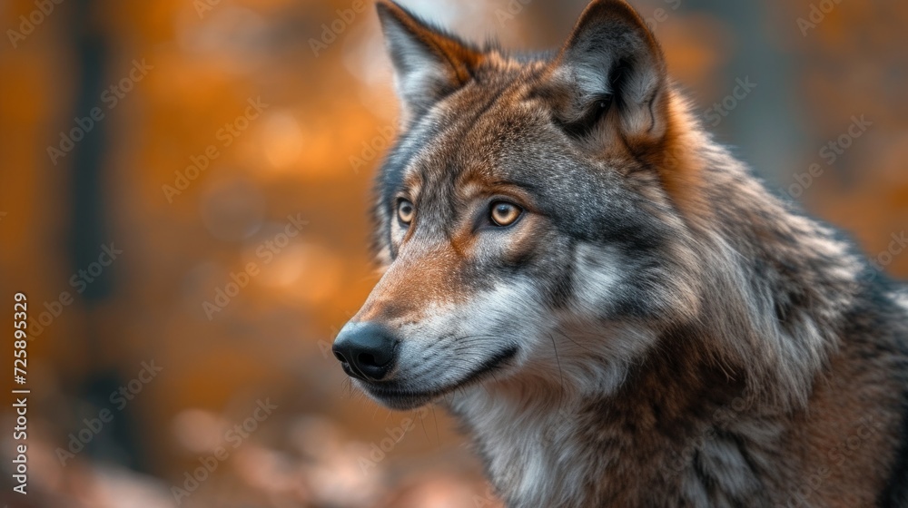 Wolf in Autumn Forest Wolf in Autumn Forest