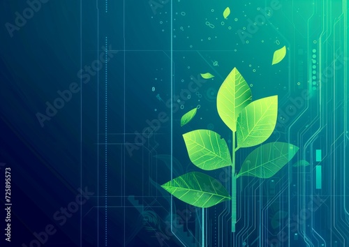 Plants and technology. Presentation slide.