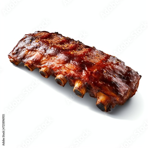 a bbq ribs, studio light , isolated on white background