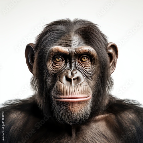a ape, studio light , isolated on white background