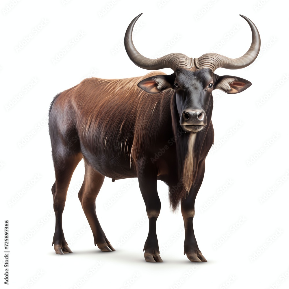 a anoa, studio light , isolated on white background a anoa, studio light , isolated on white background