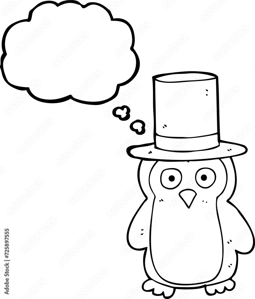 thought bubble cartoon penguin wearing hat thought bubble cartoon penguin wearing hat