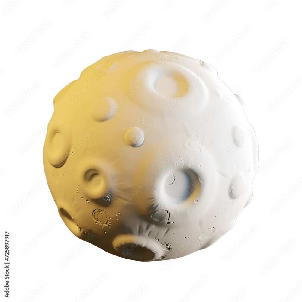 Moon Exploration for Kids: A Simple 3D Cartoon Close-up Render, Isolated on Transparent Background, PNG Moon Exploration for Kids: A Simple 3D Cartoon Close-up Render, Isolated on Transparent Background, PNG
