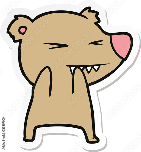 sticker of a angry bear cartoon photo