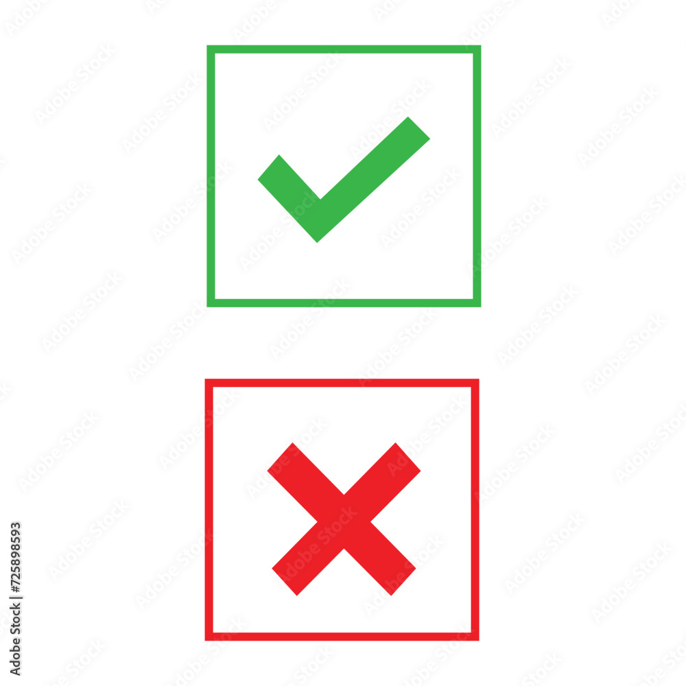 yes or no illustration. Check mark Icon. Right and wrong. Vector illustration. EPS FILE 31. yes or no illustration. Check mark Icon. Right and wrong. Vector illustration. EPS FILE 31.