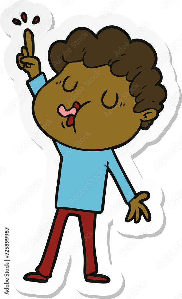 sticker of a cartoon man singing sticker of a cartoon man singing