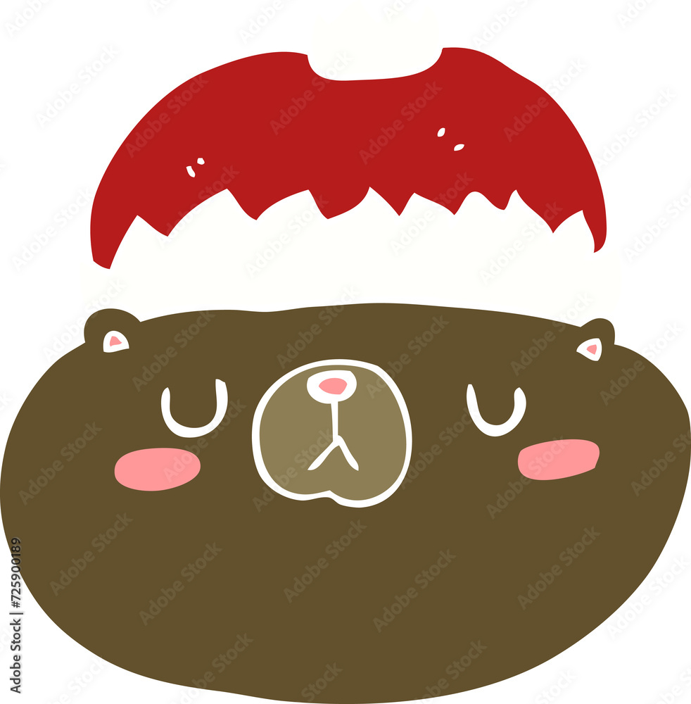 flat color style cartoon christmas bear flat color style cartoon christmas bear