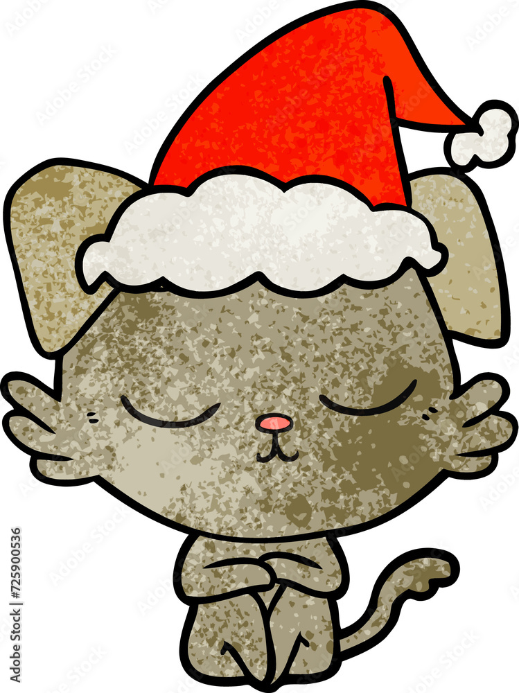 cute textured cartoon of a dog wearing santa hat cute textured cartoon of a dog wearing santa hat