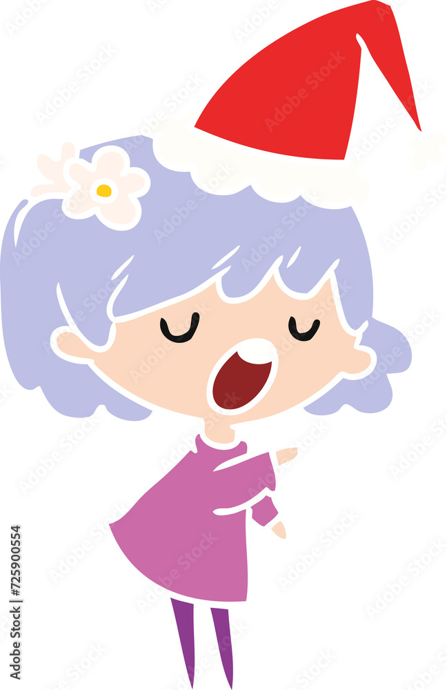 christmas cartoon of kawaii girl christmas cartoon of kawaii girl