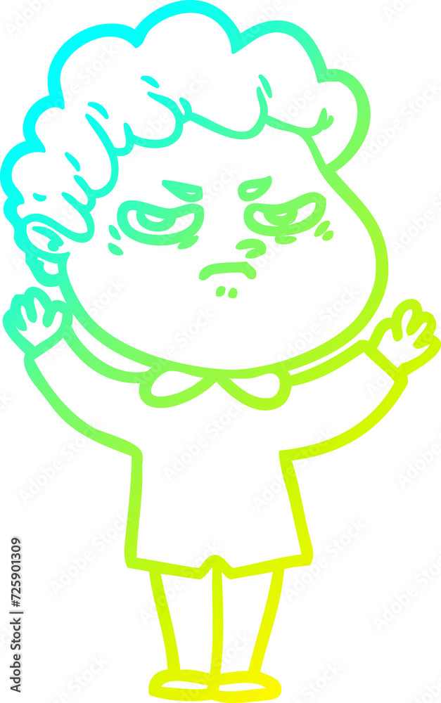 cold gradient line drawing cartoon angry man cold gradient line drawing cartoon angry man