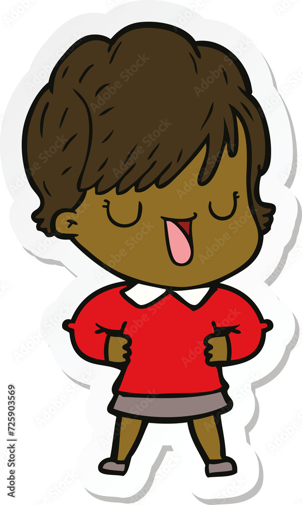 sticker of a cartoon woman talking sticker of a cartoon woman talking