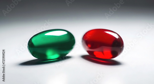 green and red pills capsules with medicine