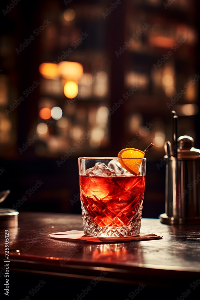 Negroni cocktail in a pub