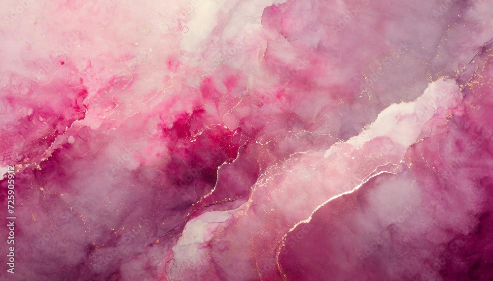 Obraz premium Bright pink painting background. Abstract art with liquid fluid grunge texture. Acrylic paint.