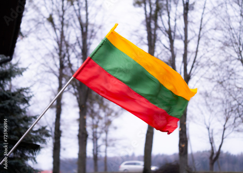 Foto lithuanian flag in the wind