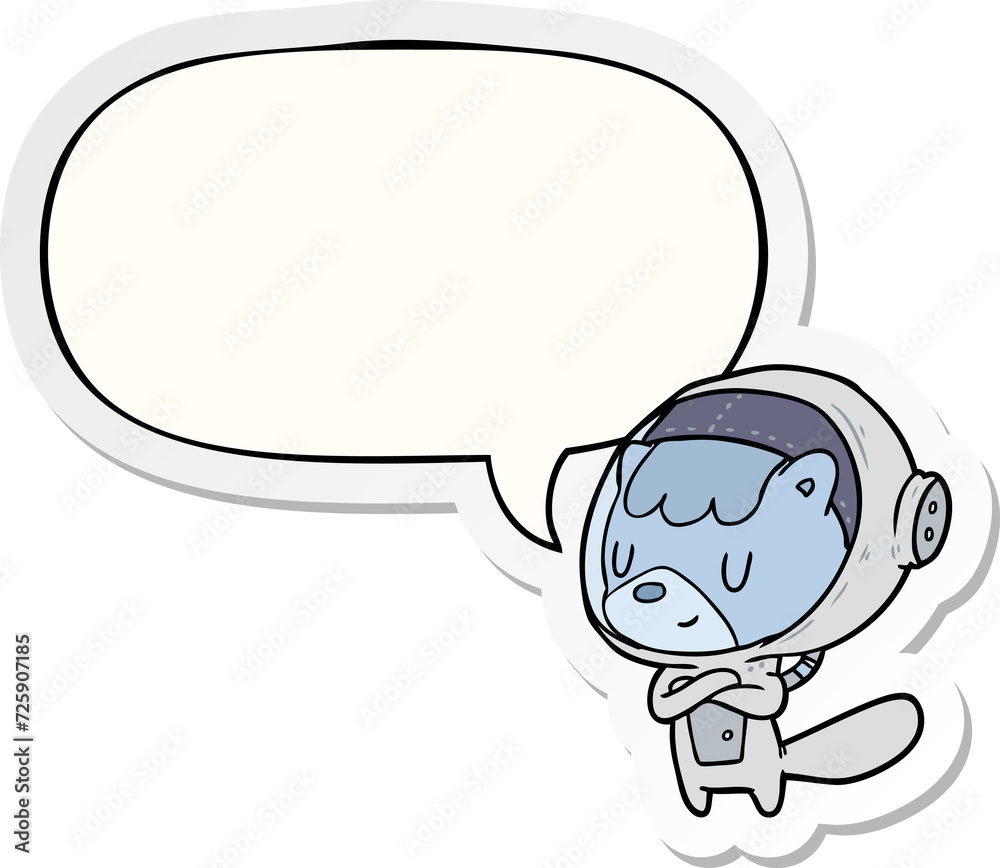 cartoon cat astronaut animals and speech bubble sticker cartoon cat astronaut animals and speech bubble sticker