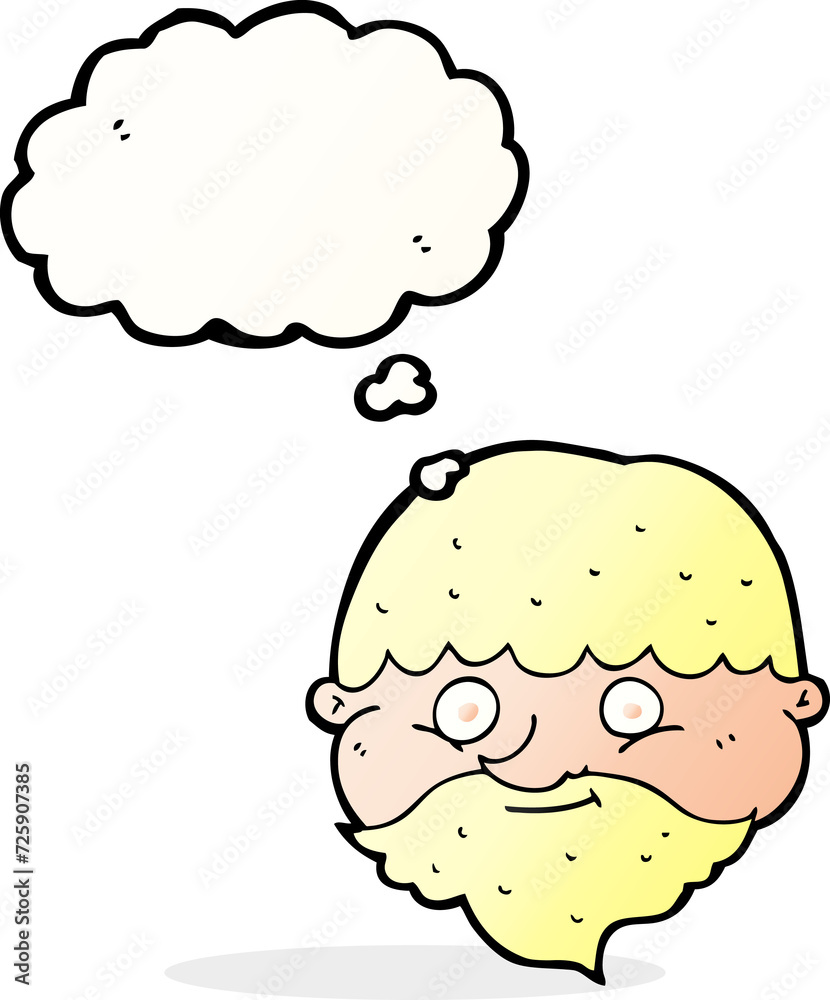 cartoon bearded man with thought bubble cartoon bearded man with thought bubble