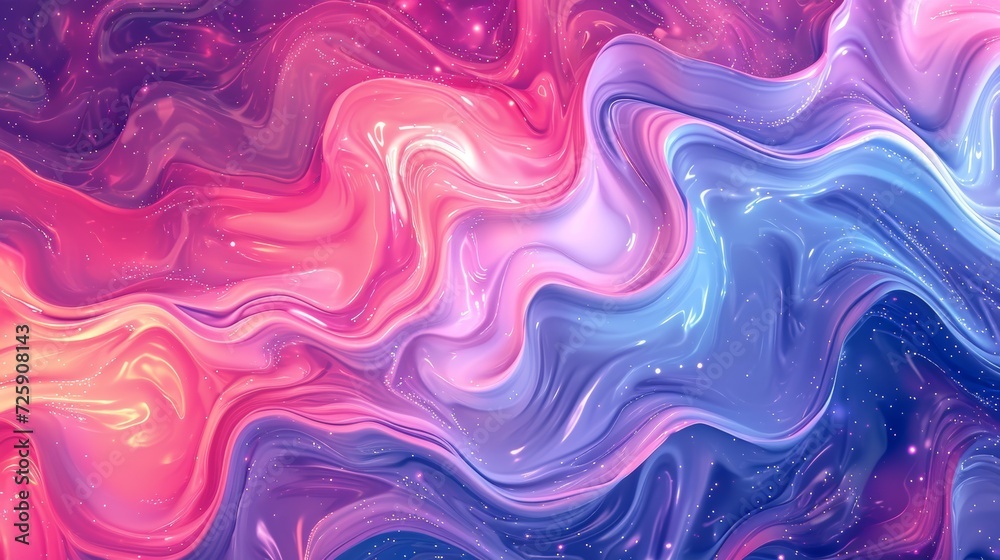 Abstract Colorful Background With Swirls and Stars