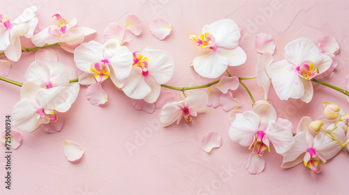 Elegance in Bloom Orchids on Pastel Background