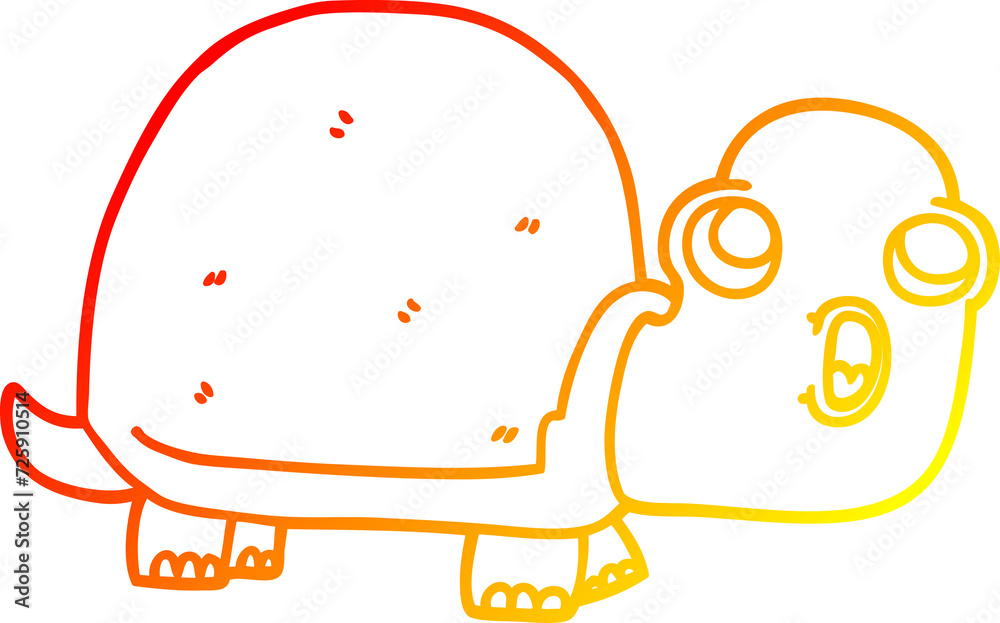 warm gradient line drawing cartoon shocked turtle warm gradient line drawing cartoon shocked turtle