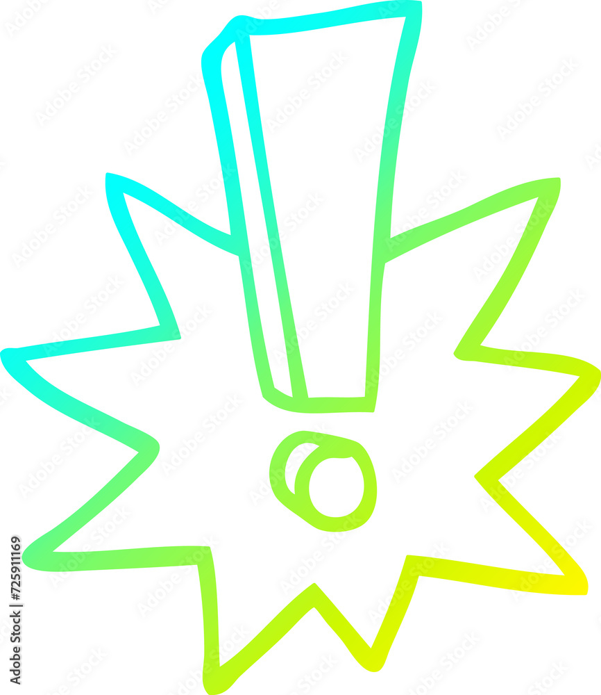 cold gradient line drawing cartoon exclamation mark cold gradient line drawing cartoon exclamation mark