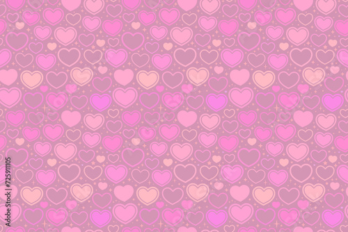 Seamless background of pink scattered hearts