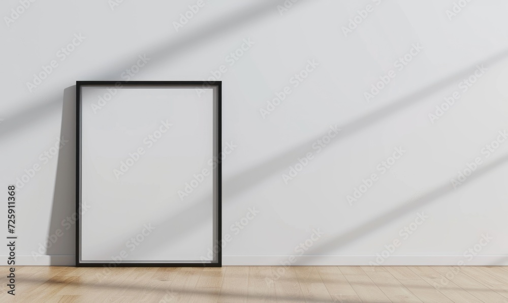 Blank picture frame hanging on the wall. Mock up Blank picture frame hanging on the wall. Mock up