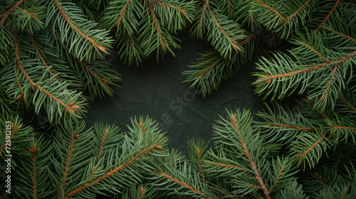 Dark green pine needles on a dark textured background.