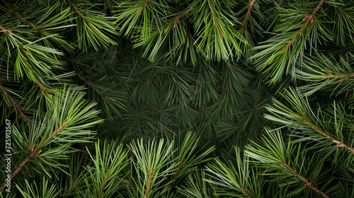Dark green pine needles on a natural background.