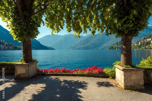 lake and mountains