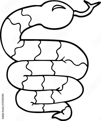 line drawing cartoon snake