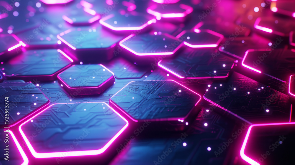 Neon Hexagons Background Neon Hexagons Background