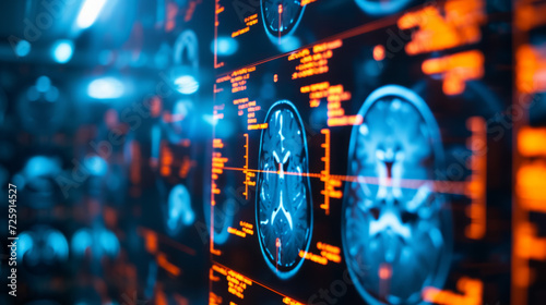 Blurred backdrop of Brain imaging utilizing MRI technology.