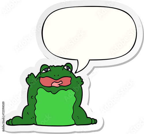 cartoon toad and speech bubble sticker