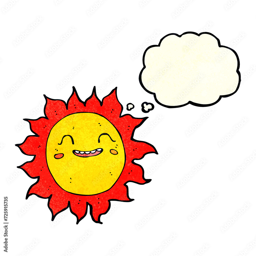 cartoon happy sun with thought bubble cartoon happy sun with thought bubble