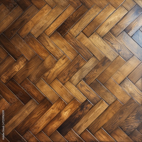  Natural wooden parquet top view. Wooden flooring  brown parquet  laminate. Laquered parquet texture background. Bamboo parquet floor.