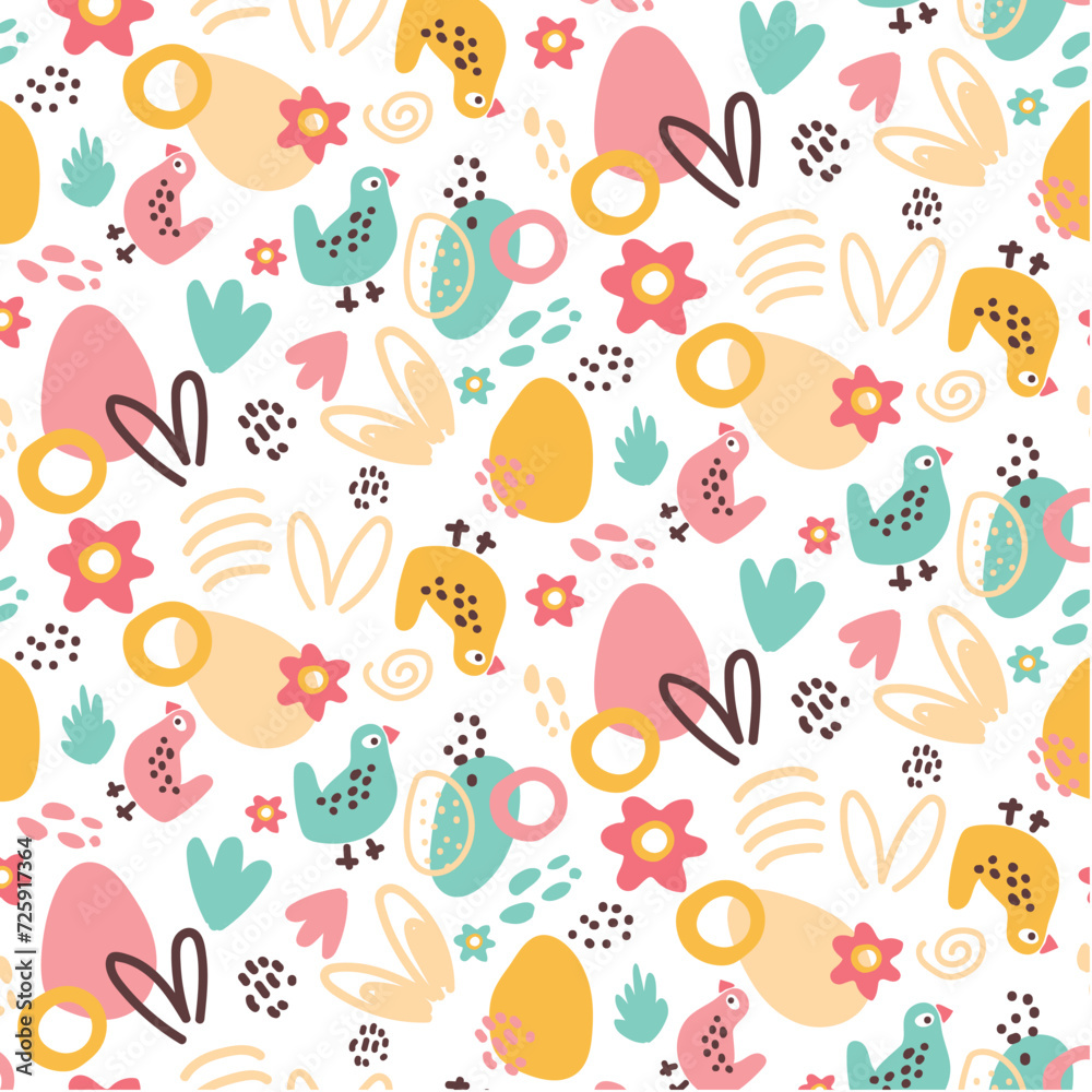 Abstract easter background. Vintage easter boho pattern, great design for any purposes. Abstract art vector illustration. Modern banner design. 