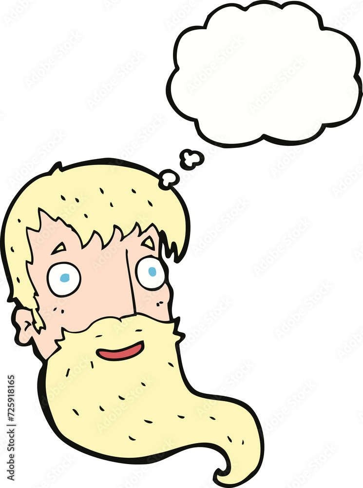 cartoon bearded man with thought bubble cartoon bearded man with thought bubble