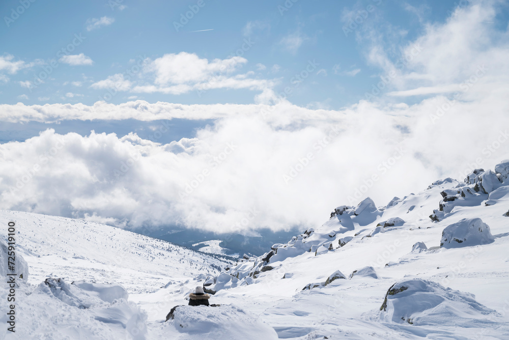 Beautiful  Winter Mountain Landscape .Vitosha Mountain, Bulgaria 
