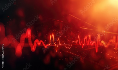 ECG cardiogram graph on dark background. Abstract medicine background