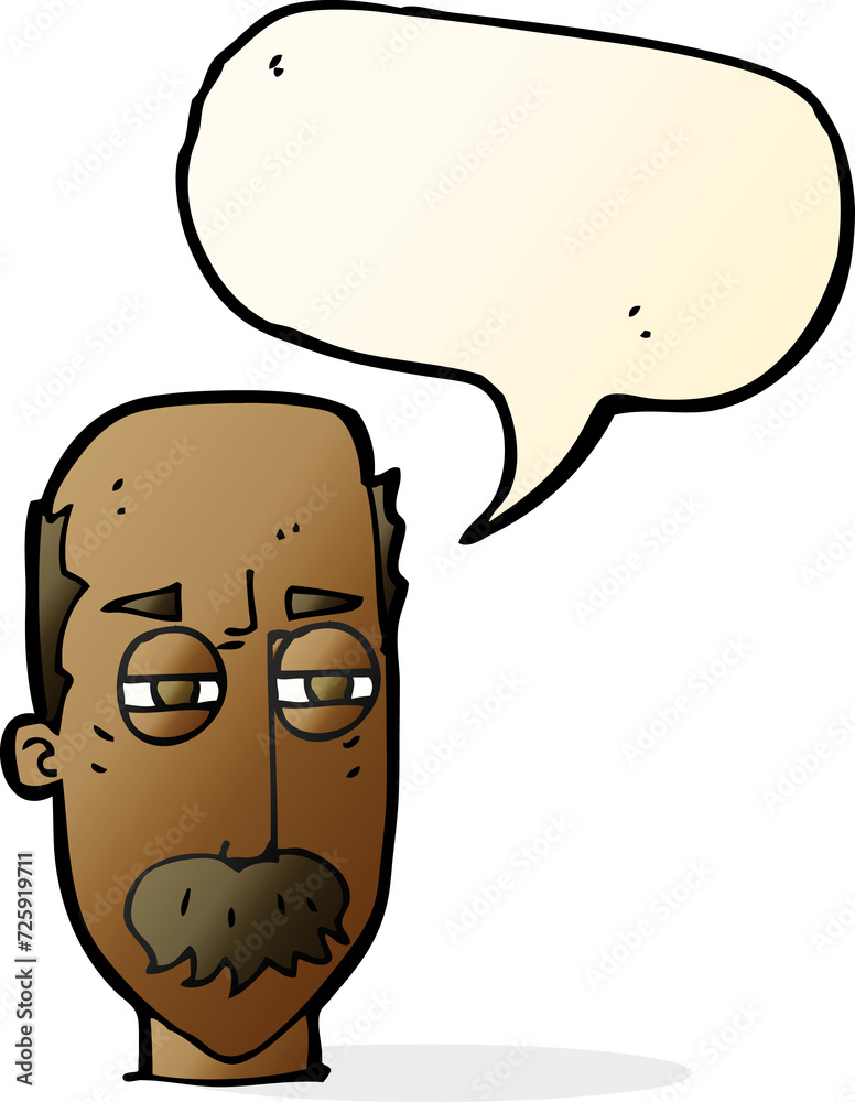 cartoon annoyed old man with speech bubble