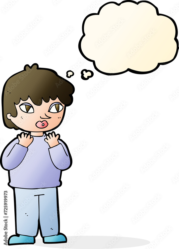 cartoon worried person with thought bubble cartoon worried person with thought bubble