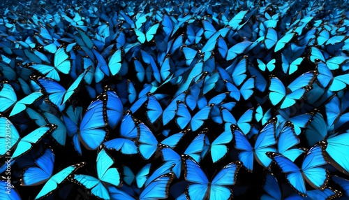 Large sworn of blue morpho peleudes butterflies background 