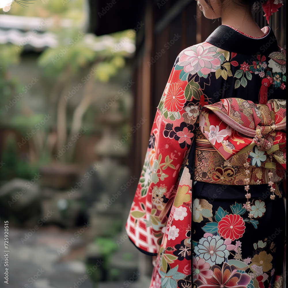 Naklejka premium High-Quality Travel Photography: Captivating Japanese Kimono