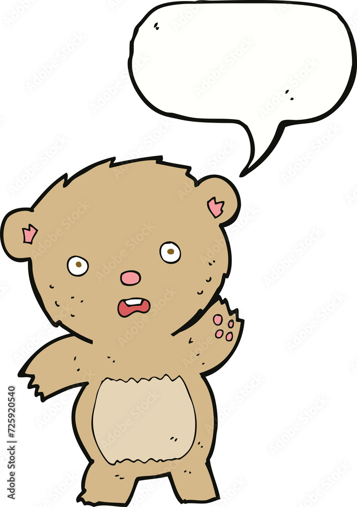 cartoon unhappy teddy bear with speech bubble cartoon unhappy teddy bear with speech bubble